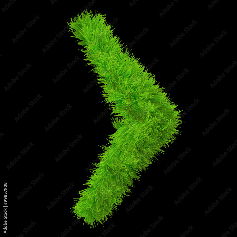 Conceptual green grass 3D font isoalted on black Conceptual green grass 3D font isoalted on black
