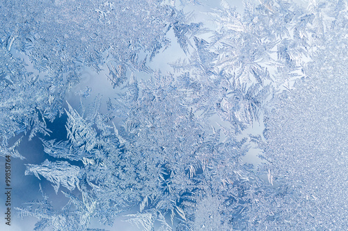 Frost patterns on window