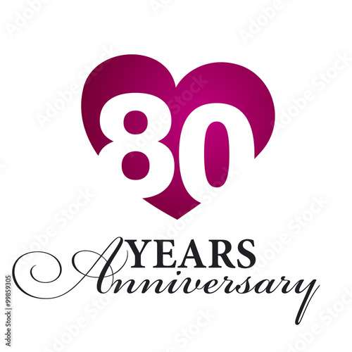 80 years anniversary white background