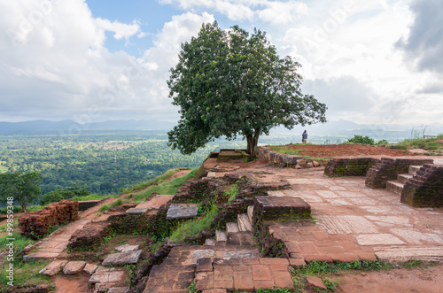 Ruins of royal palace and fortress on Sigiriya Lion Rock 
