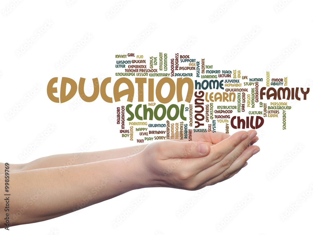 Conceptual education word cloud isolated Conceptual education word cloud isolated