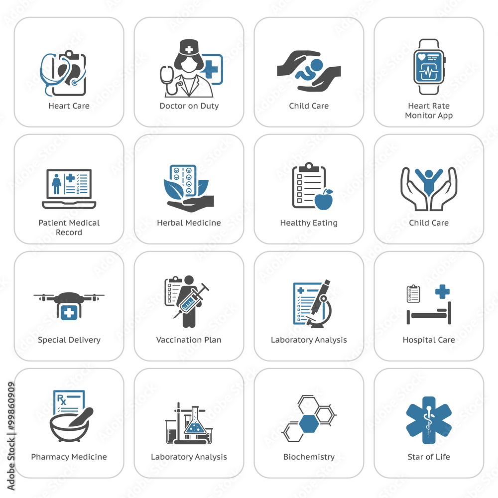 Medical and Health Care Icons Set. Flat Design. Medical and Health Care Icons Set. Flat Design.