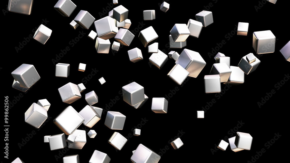 Broadcast Falling Hi-Tech Cubes, Grayscale, Abstract, Loopable, HD Broadcast Falling Hi-Tech Cubes, Grayscale, Abstract, Loopable, HD