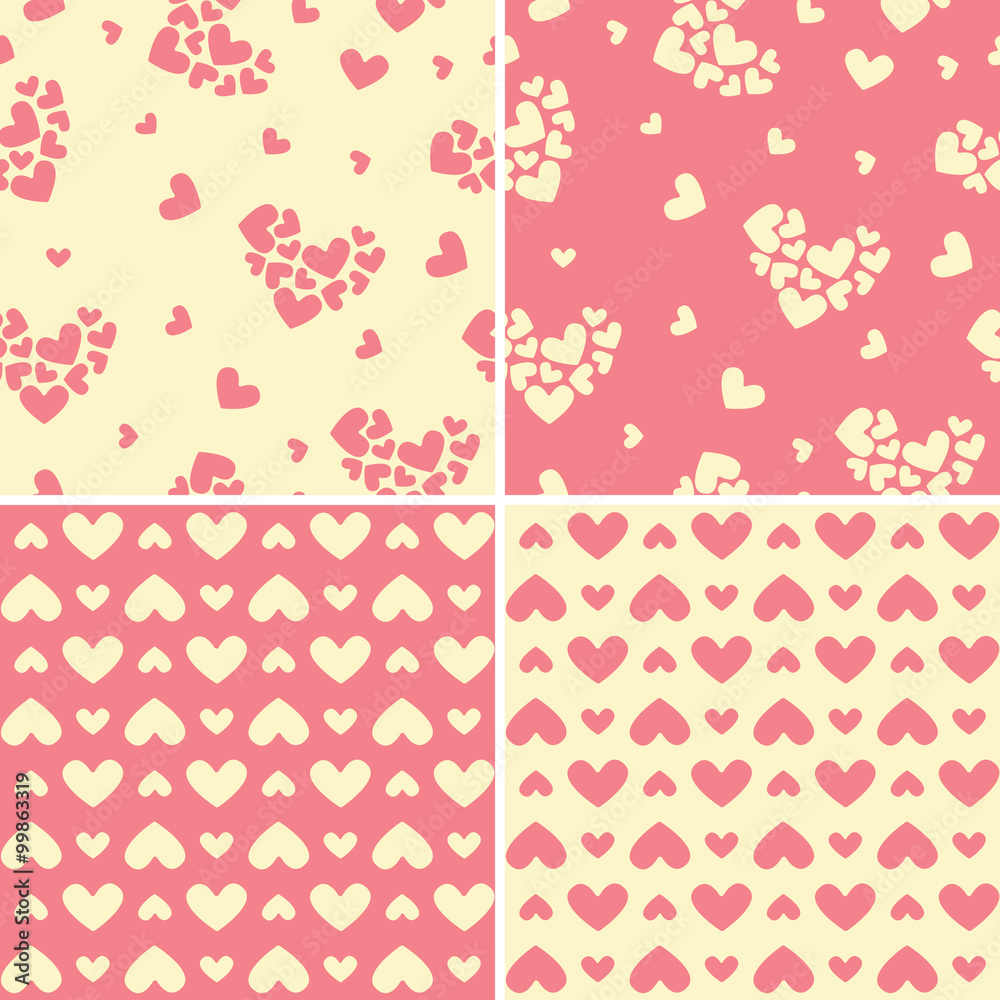 Pattern with hearts, Valentine day, March 8 Pattern with hearts, Valentine day, March 8