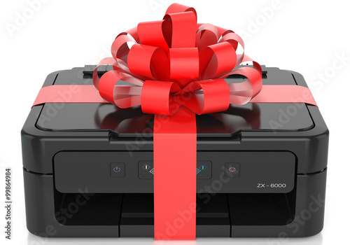 printer with a bow