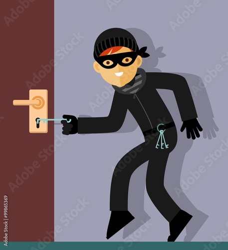 Thief character in steal action 