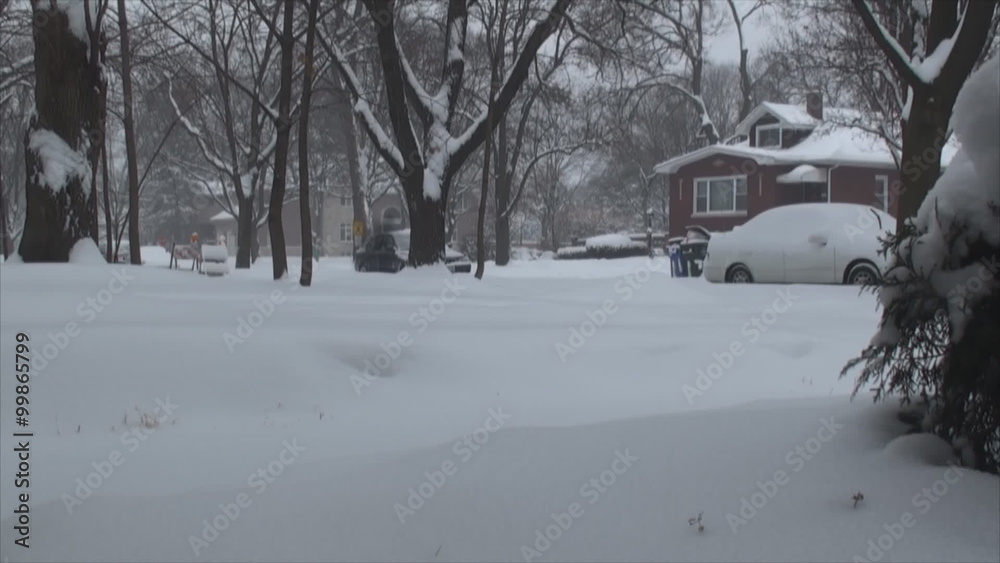 Neighborhood and snowfall in time lapse. Neighborhood and snowfall in time lapse.