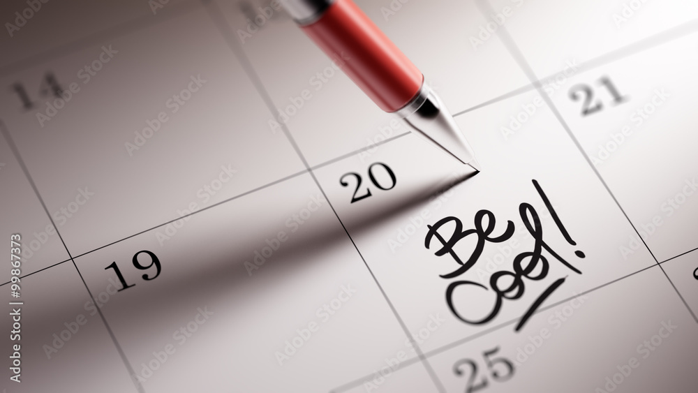 Closeup of a personal agenda setting an important date written w Closeup of a personal agenda setting an important date written w