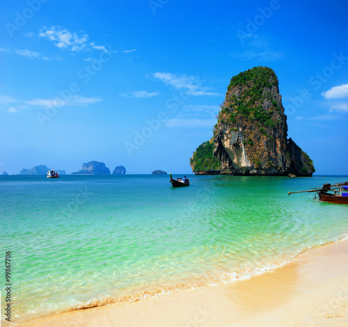 Panoramic view of Thailand coast with sandy beach