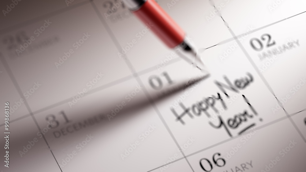 Closeup of a personal agenda setting an important date written w Closeup of a personal agenda setting an important date written w
