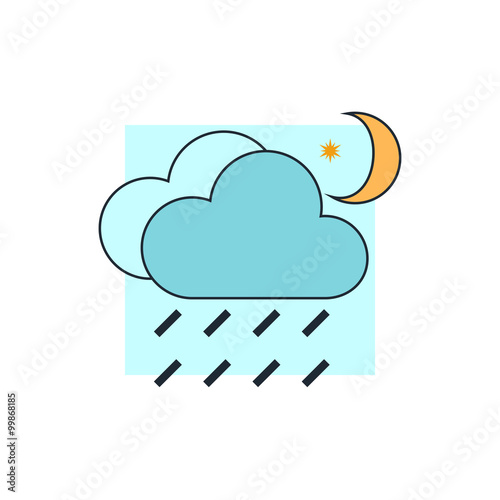 rain cloud moon meteo icon