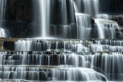 Silky waterfall water background