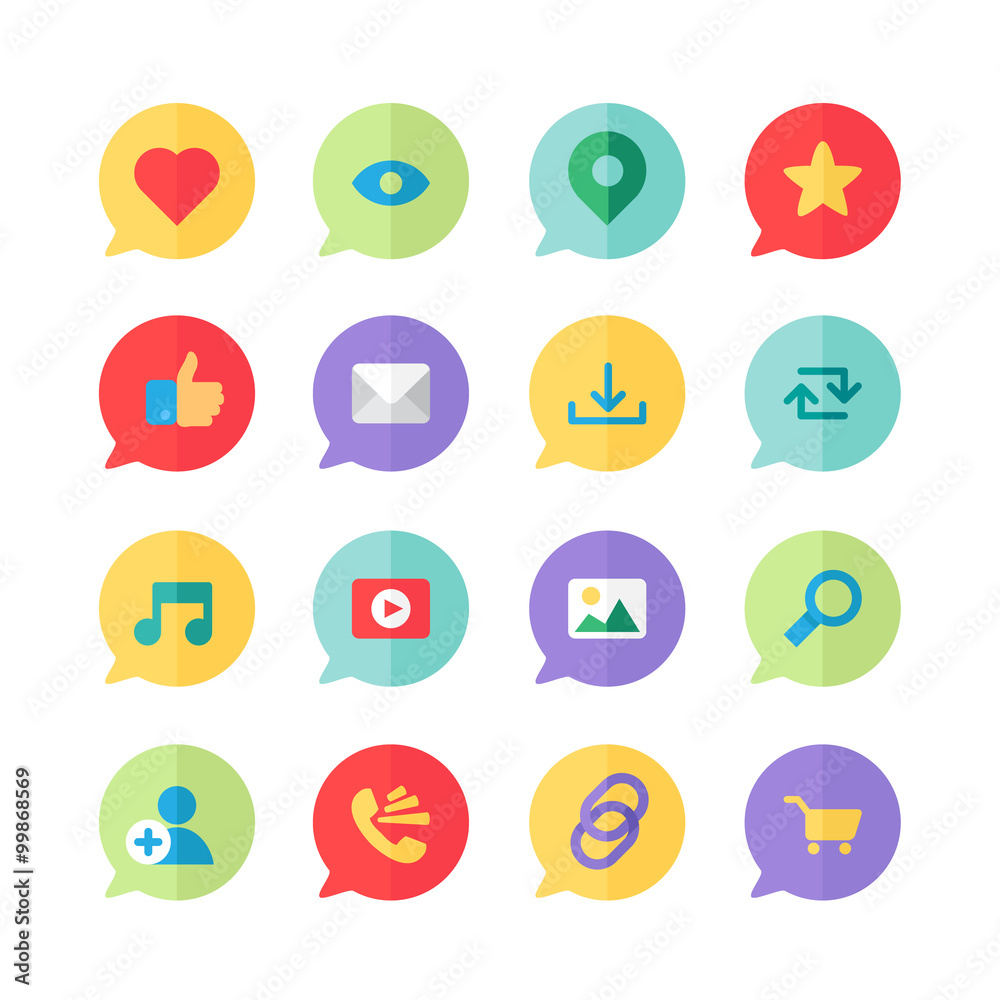 Web Virtual Socail Network Icons Web Virtual Socail Network Icons