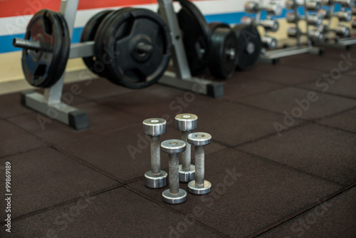 Training apparatus in gym.