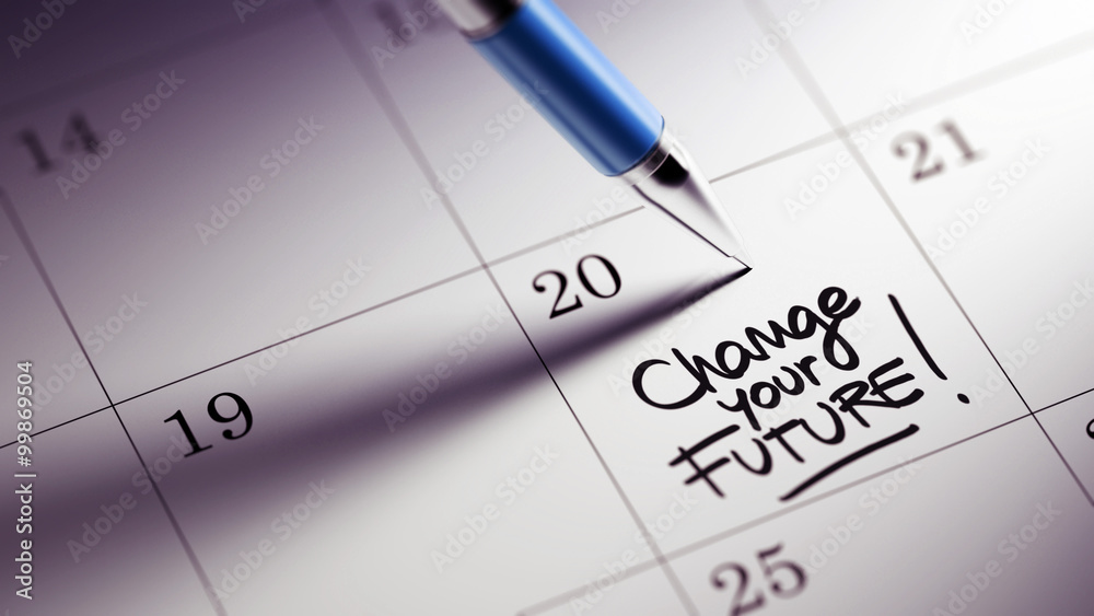 Closeup of a personal agenda setting an important date written w Closeup of a personal agenda setting an important date written w