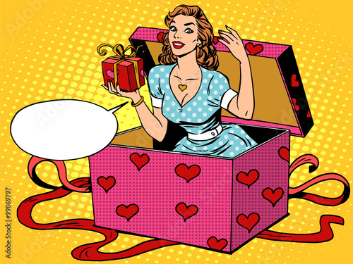 Valentine girl love romantic wedding surprise box