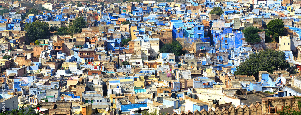City view panorama of Jodhpur in India 