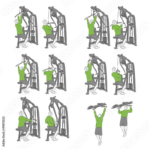 Set of systematic bodybuilding exercises