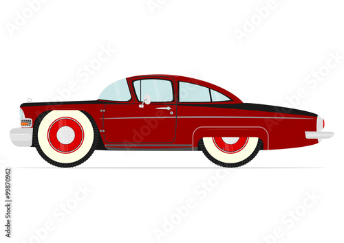 Cartoon vintage car on a white background. Vector