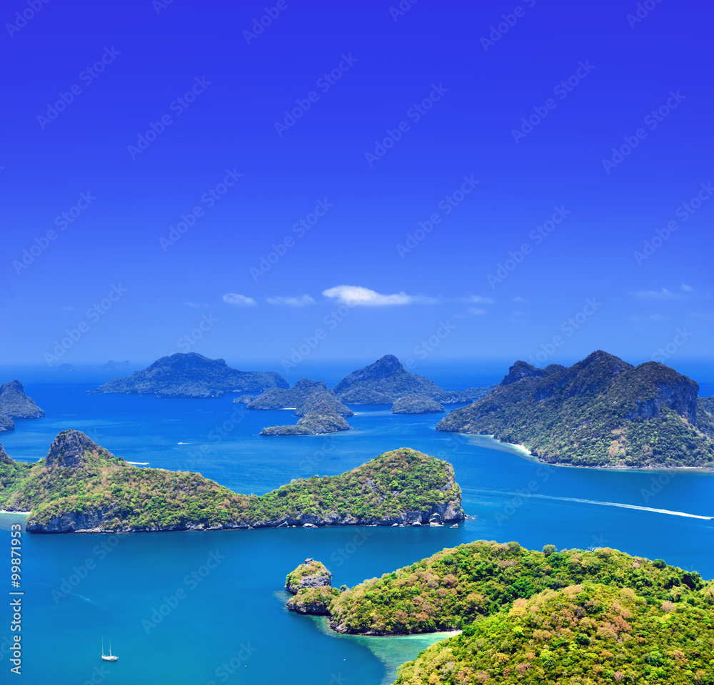 Ocean islands panoramic landscape in Samui, Thailand