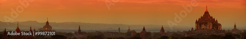 Panorama of Bagan historical site in Myanmar (Burma)