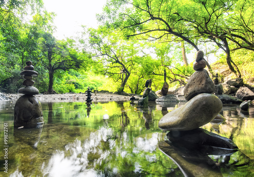 Photography Calm Zen meditate and spiritual pond background