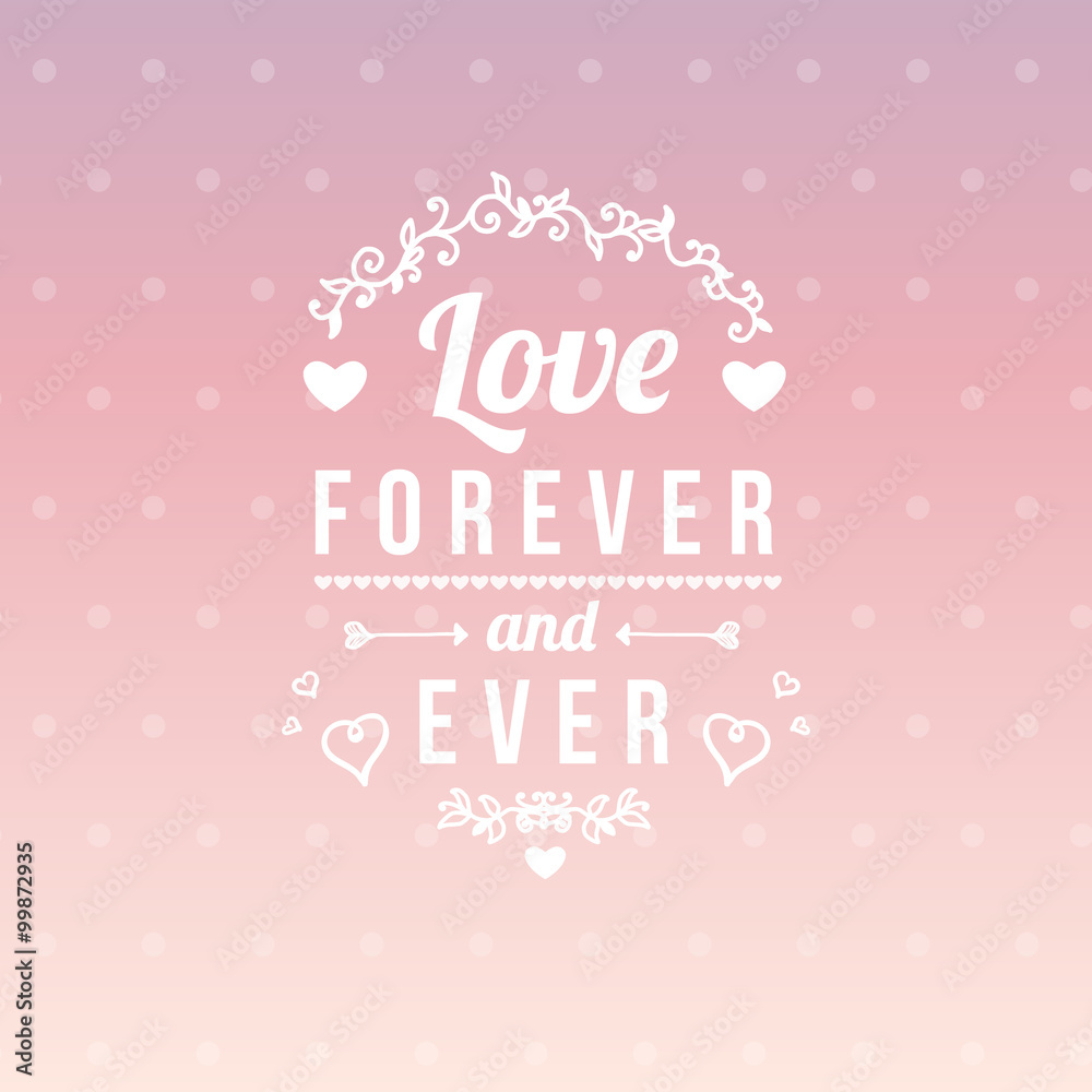 Happy Valentines day card with hand-drawn elements, heart, floral, arrow. Cute Typography vector