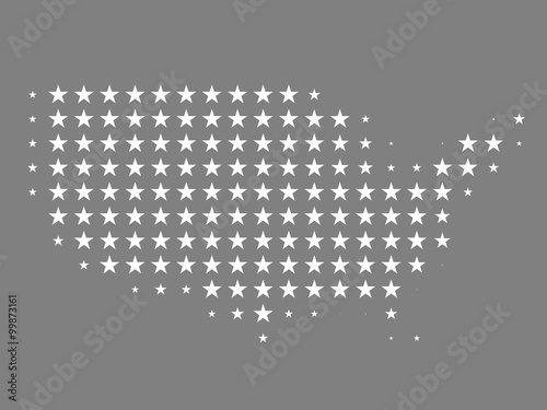 Map of United States made of stars