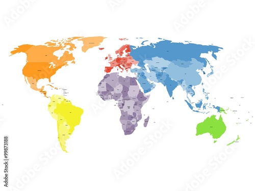 Political world map on white background.