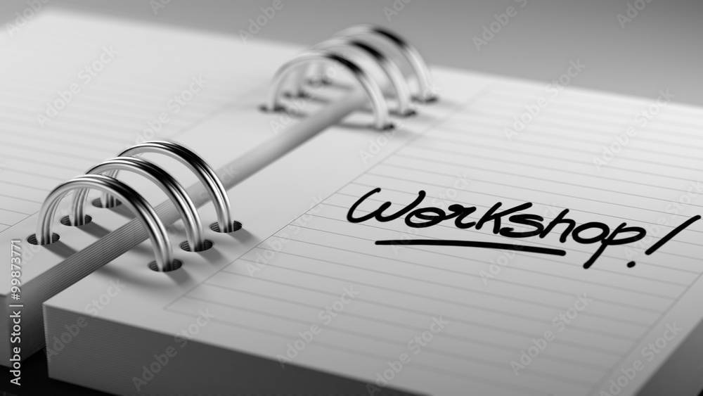 Closeup of a personal agenda setting an important date represent