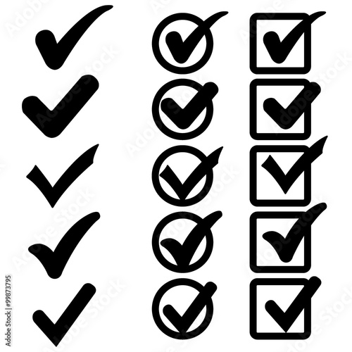 Vector confirm icons set, Check mark