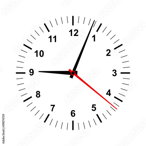 Vector clock isolated on white background