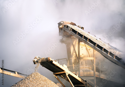 Rock crusher on cement production mining plant