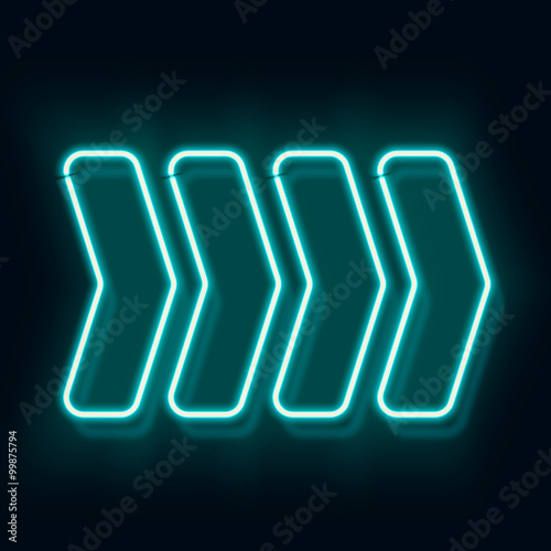 Neon arrow indicates the direction