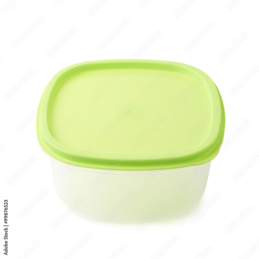 Single plastic food container isolated Single plastic food container isolated