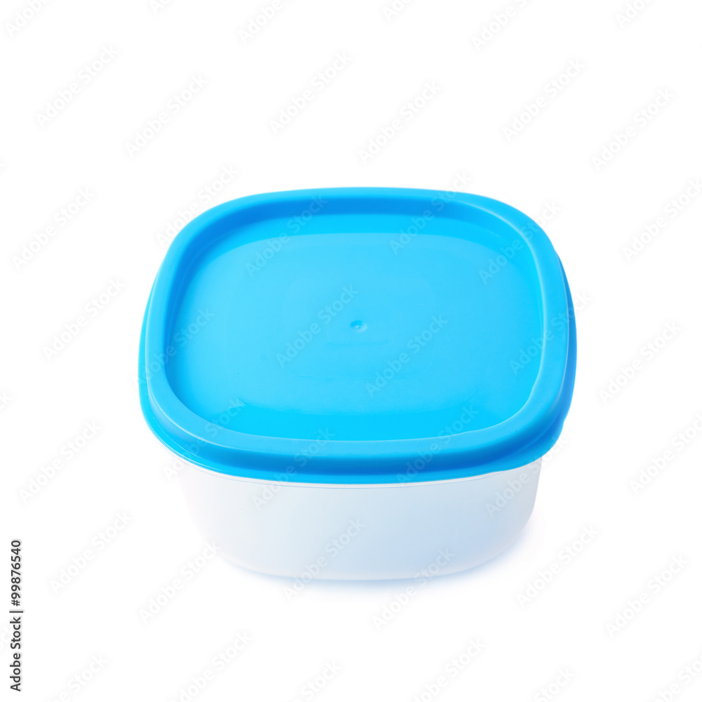 Single plastic food container isolated Single plastic food container isolated