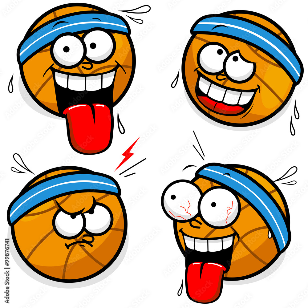 Cartoon basketball characters. Vector illustration Stock Vector Adobe