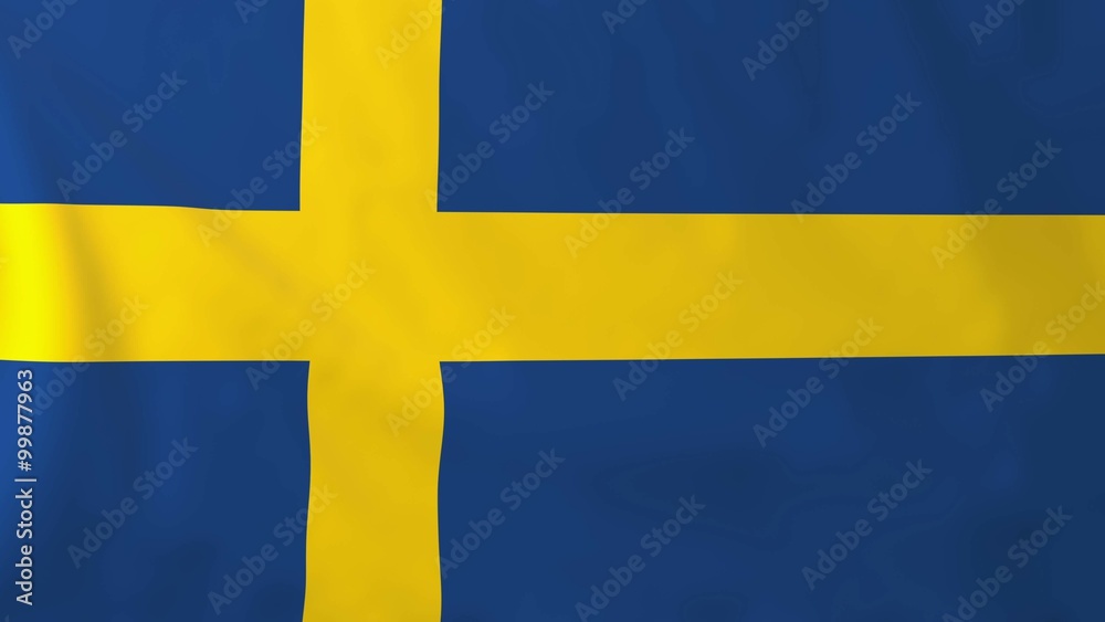 Flag of Sweden, slow motion waving. Rendered using official design and colors. Flag of Sweden, slow motion waving. Rendered using official design and colors.