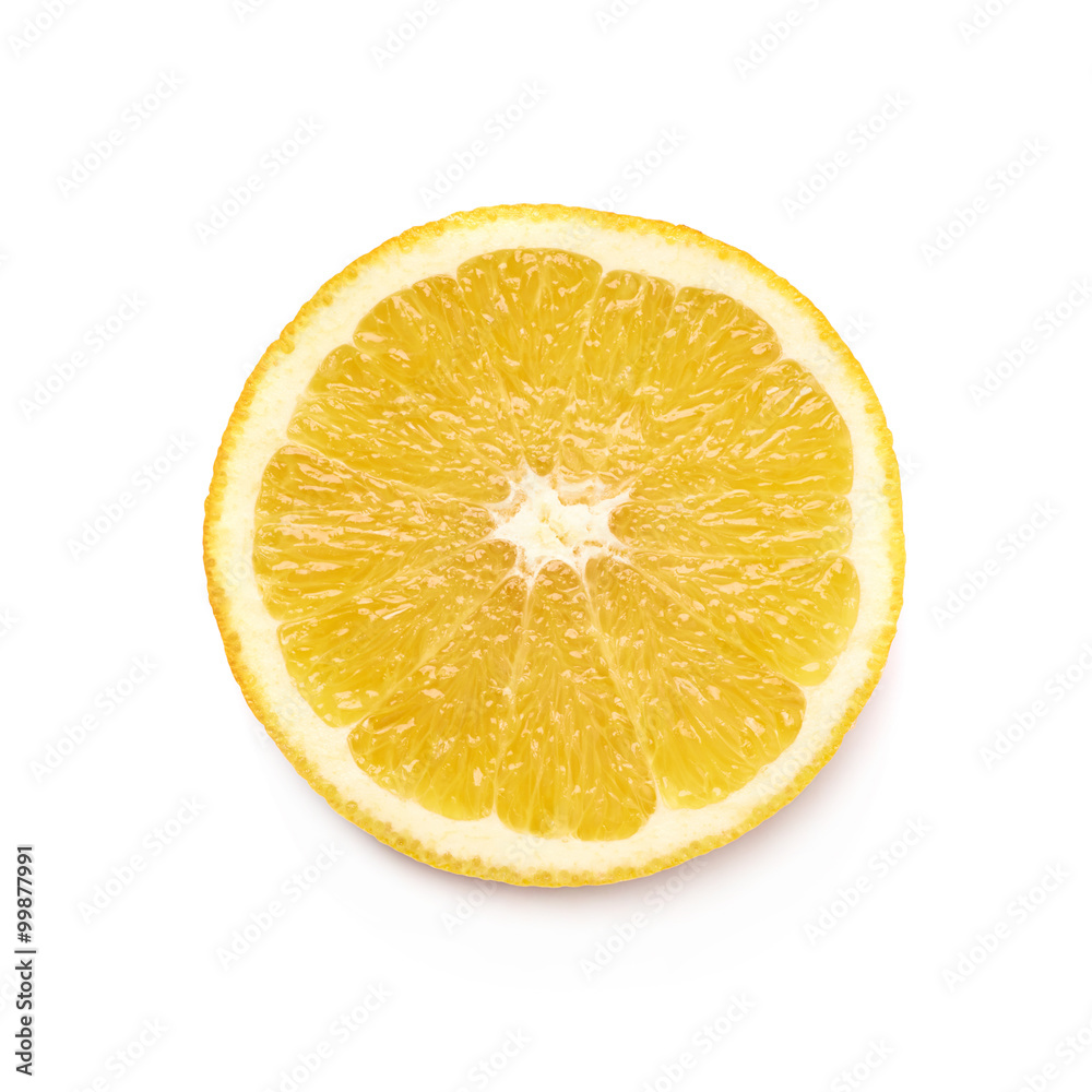 Round slice of an orange fruit Round slice of an orange fruit