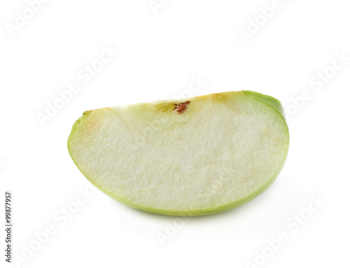 Green apple slice isolated