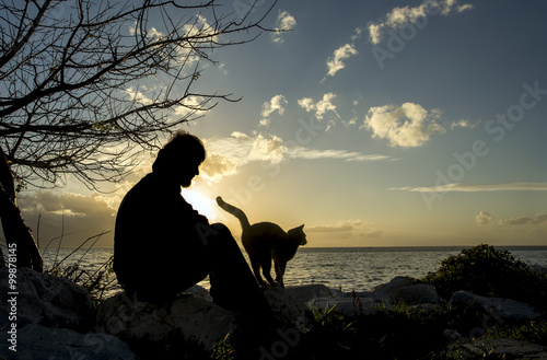 Kedi Ve Genç Adam