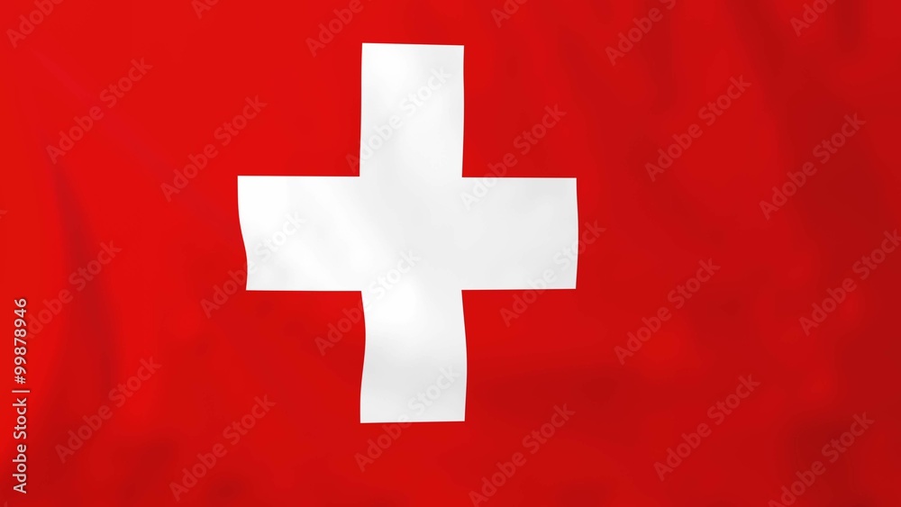 Flag of Switzerland, slow motion waving. Rendered using official design and colors. Flag of Switzerland, slow motion waving. Rendered using official design and colors.