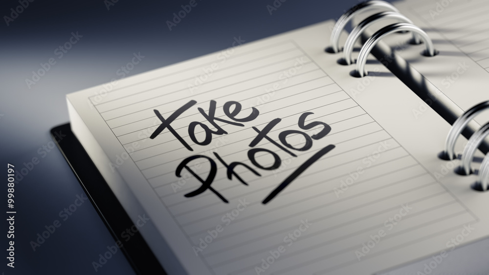 Closeup of a personal agenda setting an important date represent