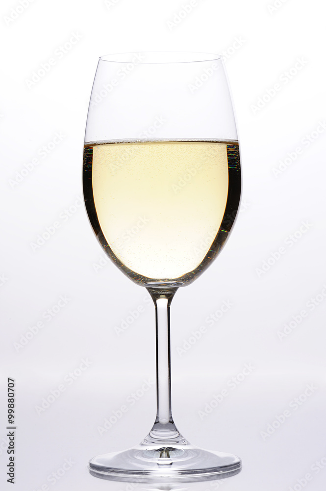 white wine in glass