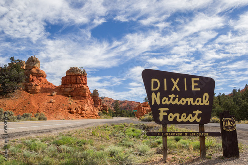 Dixie National Forest sign at Red Canyon, Utah