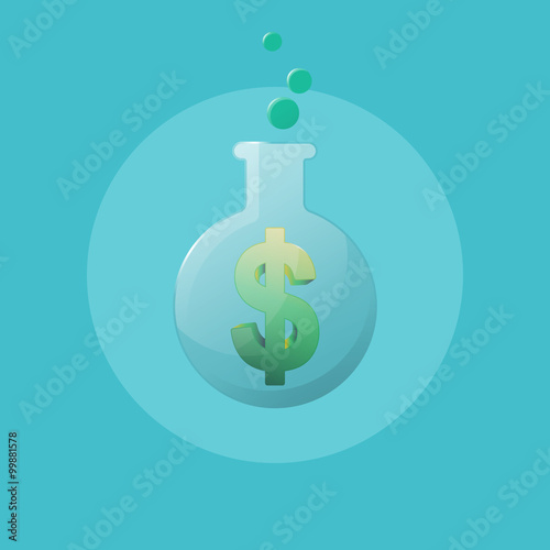 Business icon, chemical laboratory flask