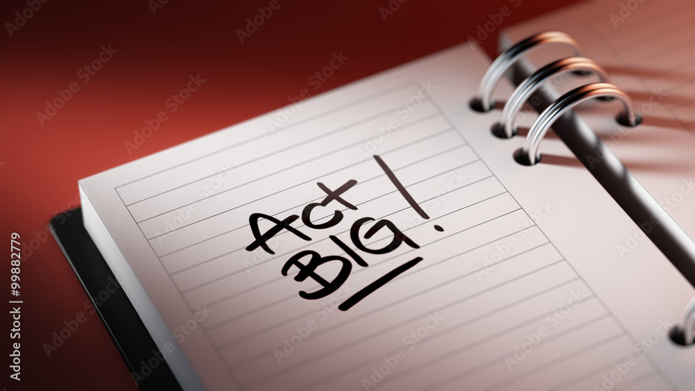 Closeup of a personal agenda setting an important date represent