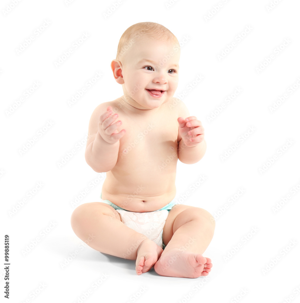 Adorable baby isolated on white background Adorable baby isolated on white background