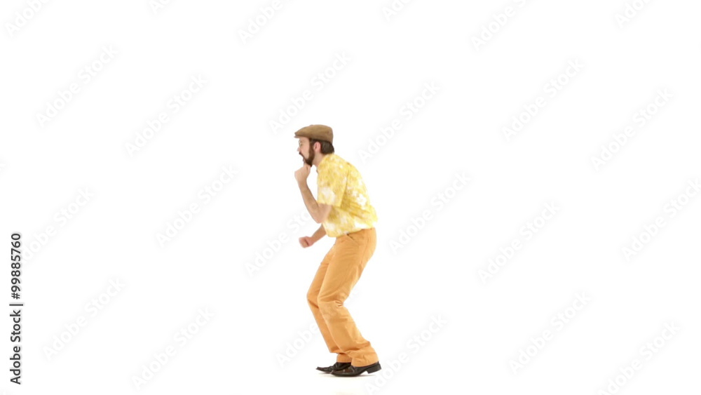 Man snapping side view isolated on white Man snapping side view isolated on white