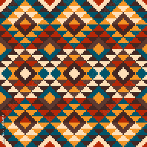 Tribal Aztec Style Seamless Geometric Pattern. Vector Illustrati